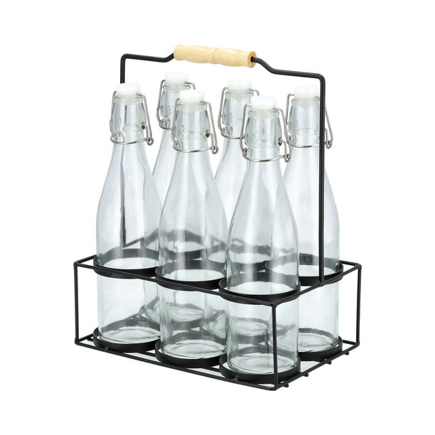  6 Pcs Glass Juice Bottle image number 1