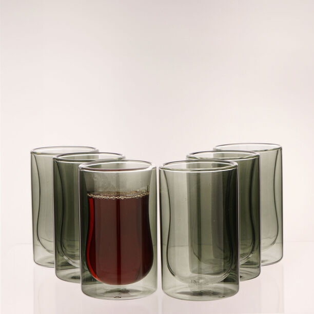 Rio porcelain 12pcs double glass tea set image number 2