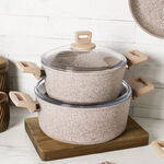 Alberto 7pcs granite cookware set pink image number 1