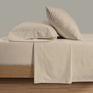 Boutique Blanche Cotton Twin Size Fitted Sheets, Beige 120*200 Cm