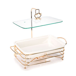 Rectangle Casserole With Warmer Stand