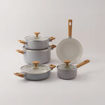 البرتو طقم قدور الومنيوم 9 قطع، رمادي image number 0