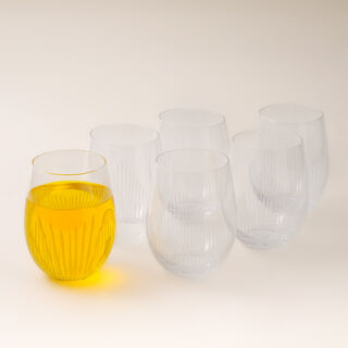 La Mesa 6 pcs striped glass 9.3*9.3*12 cm