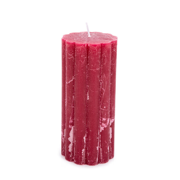 Pillar Candle Rustic, Ridge Burgundy Berry  image number 0