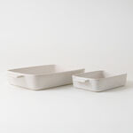 La Mesa stoneware oven to table 2pcs rectangular dish set, white image number 7