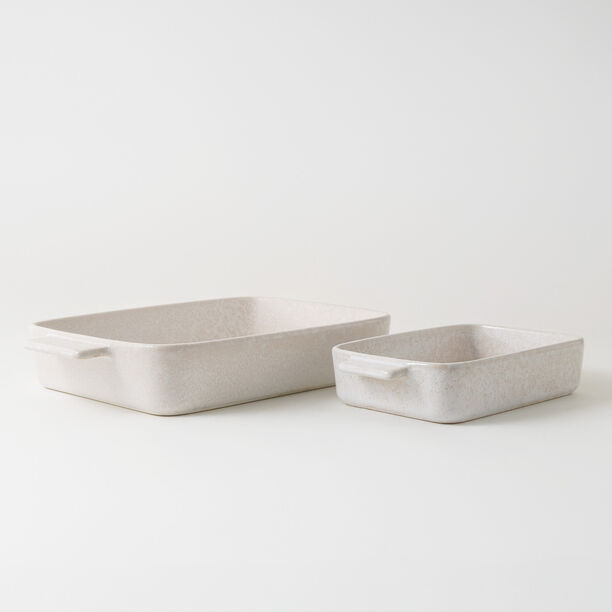 La Mesa stoneware oven to table 2pcs rectangular dish set, white image number 7