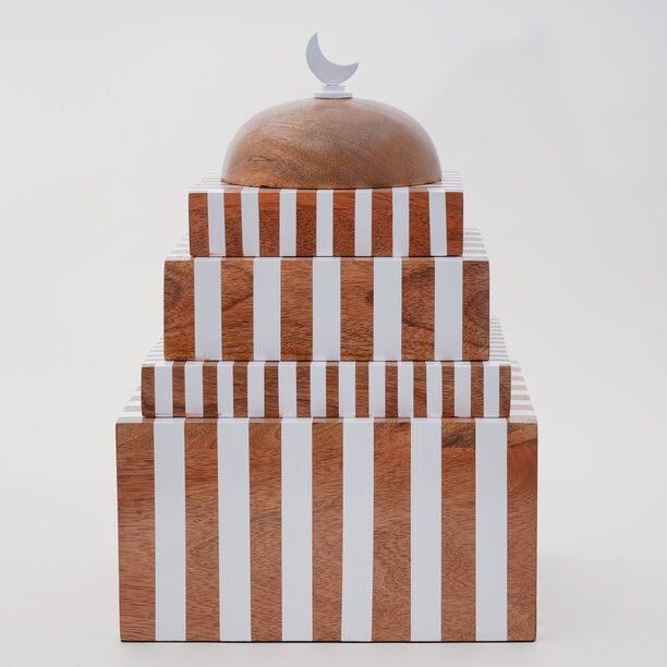 Homez Noorain Collection Decoration Item, White & Brown, 30*30*35 Cm image number 2