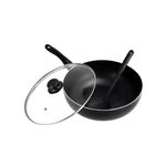 Non Stick Round Deep Frypan With Glass Lid image number 1