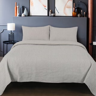 Boutique blanche jacquard kantha comforter set 3 pcs king size 260*240cm white