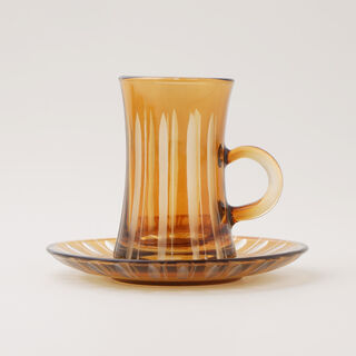Dallaty 12pcs glass tea set, brown