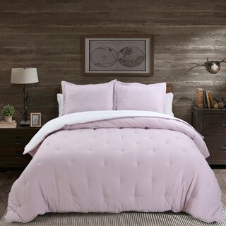 Comforter King Size 3 Pcs Set Embroidered Purple