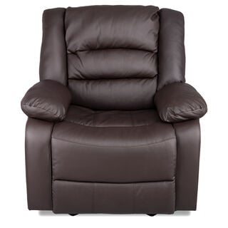 Rocking Recliner Chair Leather Brown