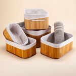 5 Pcs Bamboo Basket Set Natural image number 0