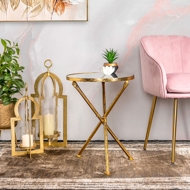 Metal Side Table Gold  image number 0