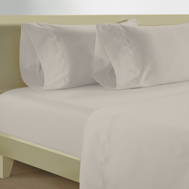 شرشف قطن بمطاط  300 خيط من بوتيك بلانش   180*200سم بيج image number 0