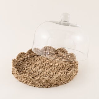 لاميسا ستاند كيك راتان كبير ارتفاع 20 سم قطر علوي 28 سم قطر سفلي 31 سم