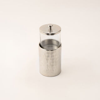 La Mesa small silver metal container 11*11*27 Cm