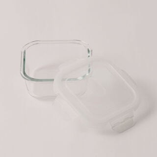 البرتو حافظة طعام زجاج مربعة 300 مل مع غطاء بفتحة تهوية