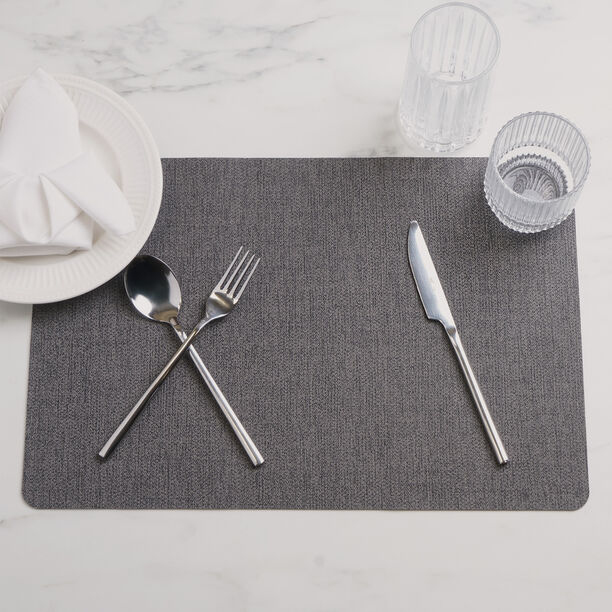 لا ميسا مفارش سفرة قماش مستطيلة 4 قطع 45*30سم، لون فحمي image number 5