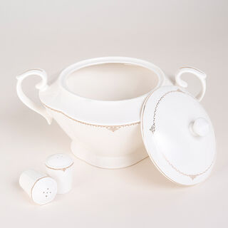 La Mesa white bone china dinner set 47 pcs