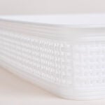 White plastic storage basket set 5 pcs image number 3