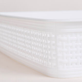 White plastic storage basket set 5 pcs