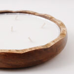 Homez oud and musk scented candle in large wooden tray image number 2