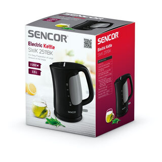 Sencor plastic black kettle 2200W, 2.5L