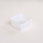 White plastic storage basket set 5 pcs image number 5