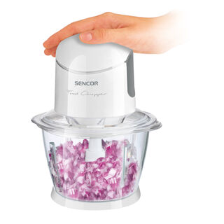 Sencor glass white food chopper 500W, quad blades