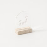 Dallaty Clear Acrylic Stand With Travertine Base White Text image number 1