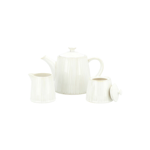 Off white porcelain Asian tea cups set 11 pcs image number 1