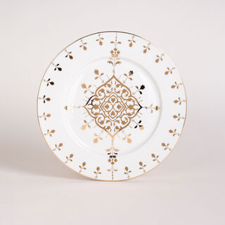 La Mesa gold Porcelain/glass 16 pc dinner plate