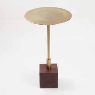 Homez Marble Side Table, Beige 31*53 Cm
