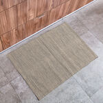Cottage textured 100% grey cotton woven rug 90*60cm image number 0