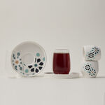 Dallaty white porcelain and glass Tea and coffee cups set 18 pcs image number 0