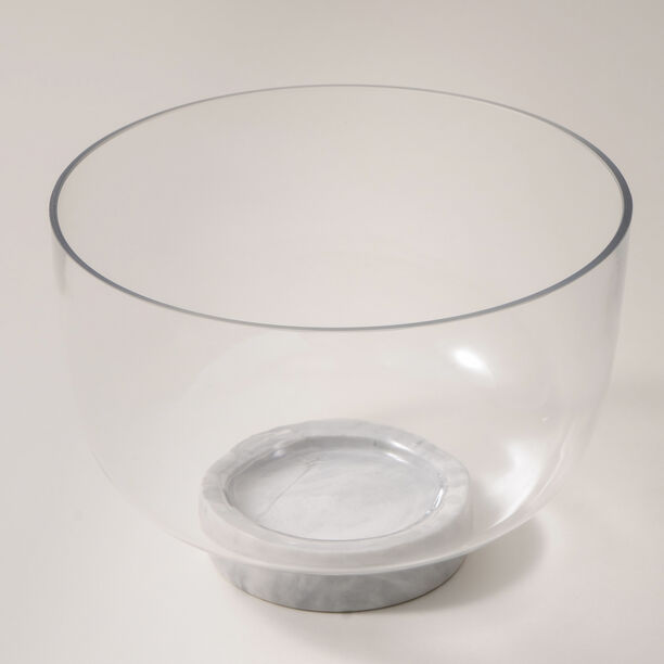 La Mesa glass bowl with marble base 16*16*12cm image number 1