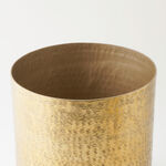 Homez aluminium waste basket, gold 20*20*24 cm image number 2