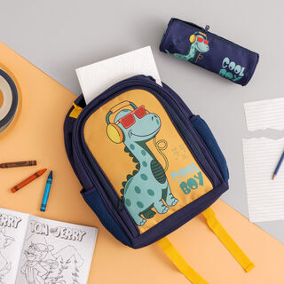 Large backpack with pencil case  ,15 inches , Dino
