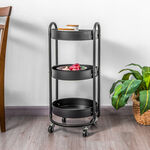 Alberto round black metal storage trolley 43.4*33.9*78.8 cm image number 0