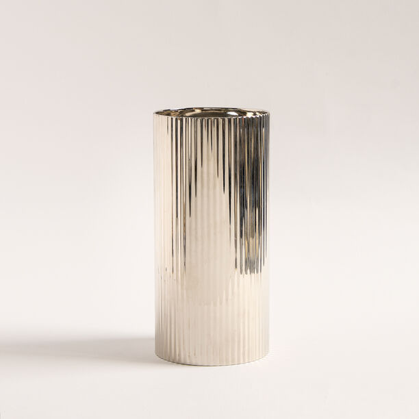 Mawaddah large cylindrical candle holder silver stainless steel Mawaddah collection 9*9*20 cm image number 3