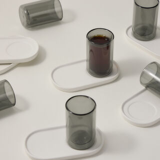 Dallaty white and black glass and porcelain tea cups set 12 pcs