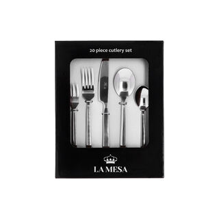 La Mesa silver stainless steel cutlery set 20 pc