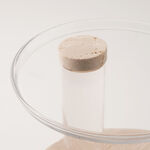 La Mesa 2 tier stand with travertine stone base and acrylic plates dia 24cm,18cm image number 2