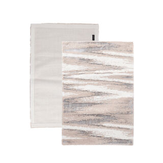 Super Soft Geo Bathmat 60*90 cm Ecru/Beige/Silver
