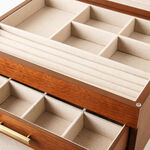 Homez 3 layer wooden jewelry box 25.4*20.3*34.3cm, brown image number 2