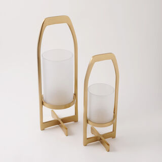 Lucerna Ramadan Geometric Lanterns Medium, Gold 14*14*38Cm