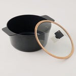 Alberto aluminum casserole with glass lid 2.5L, black image number 1