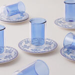 دلتي طقم أكواب شاي زجاج 12 قطعة، أزرق image number 1