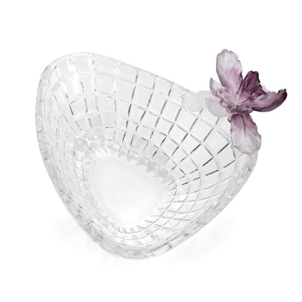 La Mesa Glass Bowl With Violet Crystal Flower 27 Cm image number 1